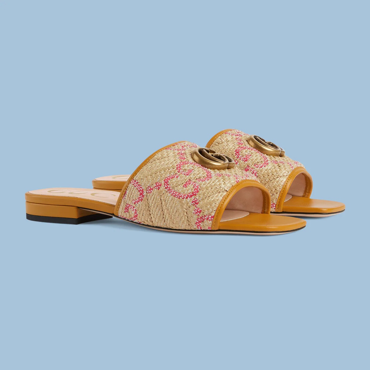 Women's GG raffia effect slide - 2