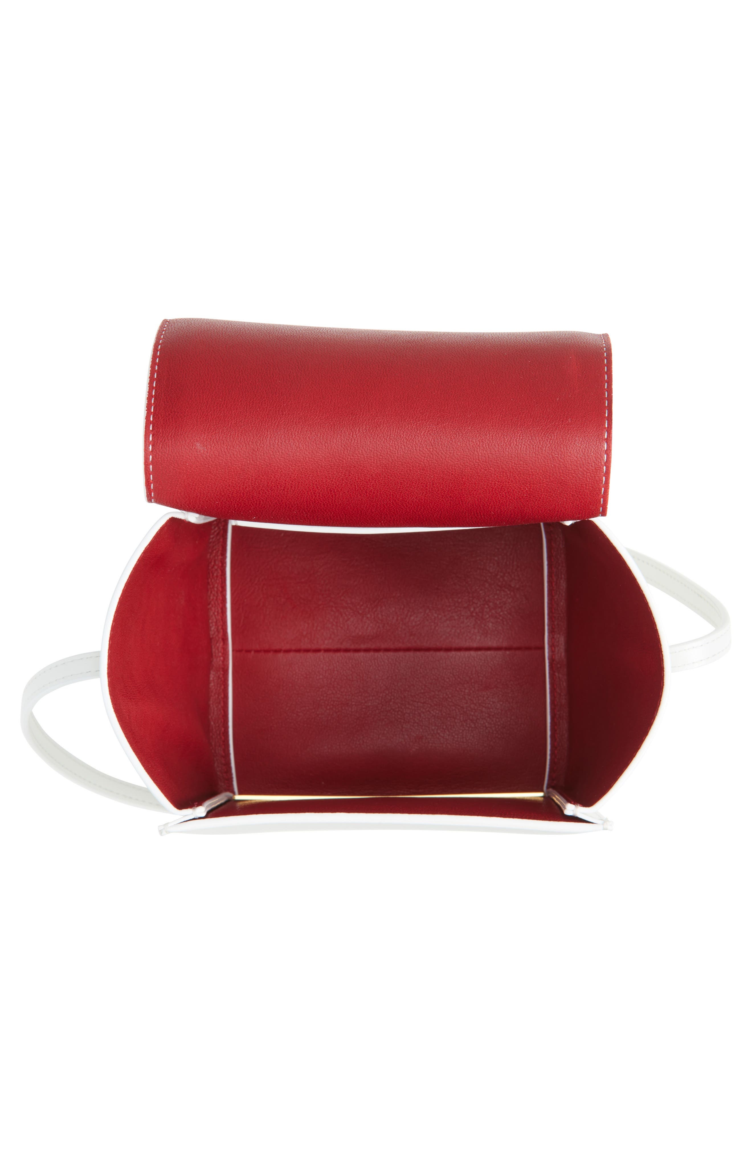 Marni Small VHS Cubo Leather Shoulder Bag in Lily/White at Nordstrom - 4