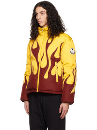 Moncler 8 Moncler Palm Angels Yellow & Red Flame Down Jacket