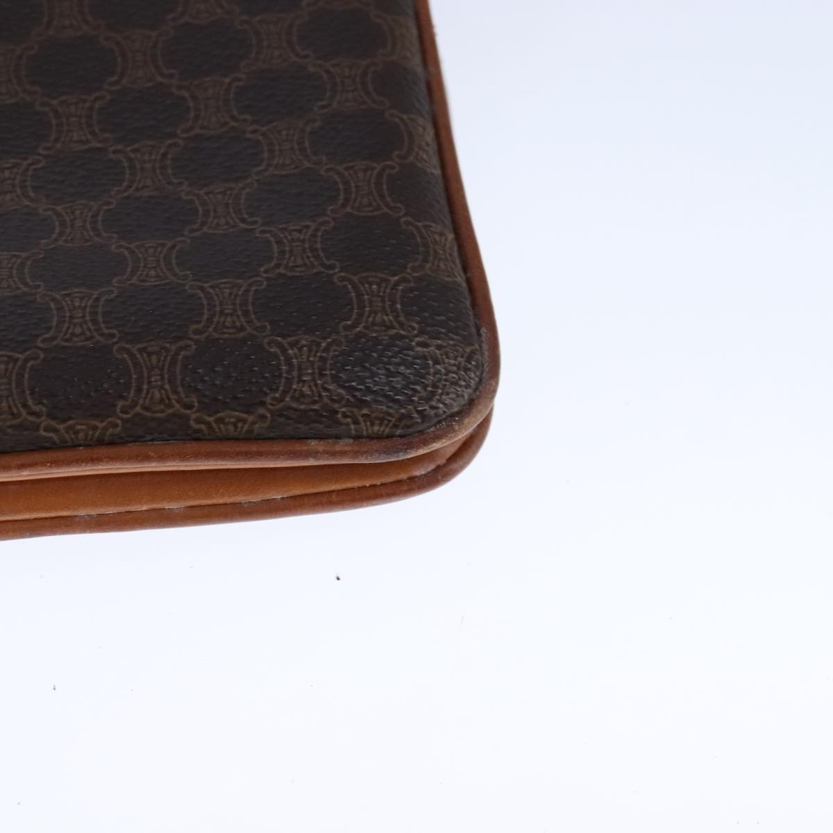 CELINE Macadam Canvas Shoulder Bag Pvc Leather Brown - 14