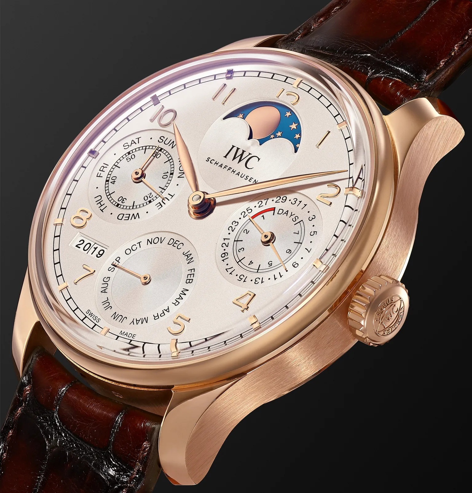 Portugieser Perpetual Calendar Automatic 44.2mm 18-Karat Red Gold and Alligator Watch, Ref. No. IW50 - 4