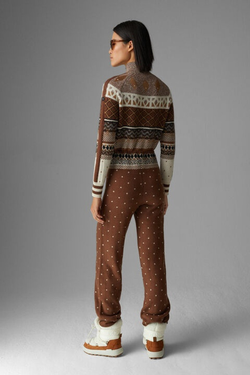 Agnetha knitted overalls in Brown 3