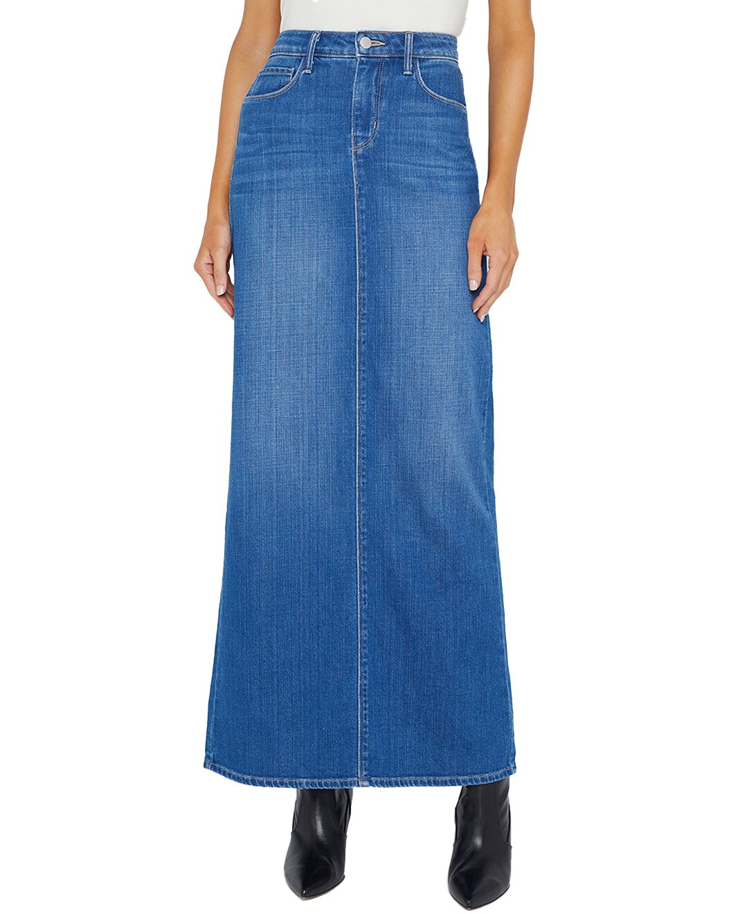 L'AGENCE Miriam Denim Maxi Skirt - 1