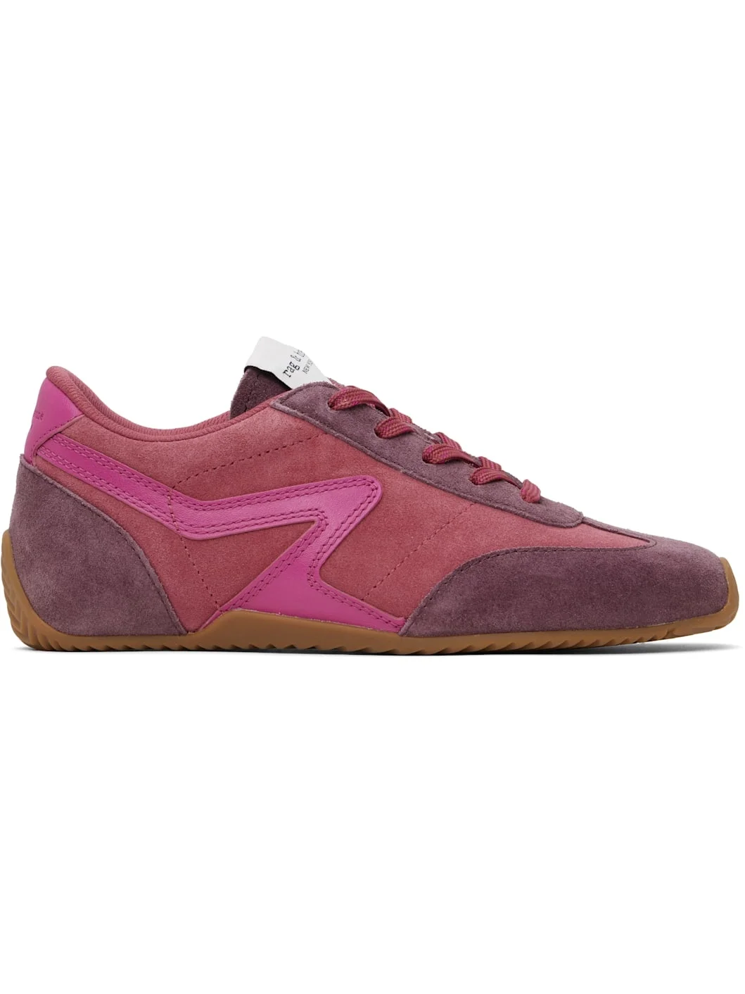 Pink & Purple Suede Ultra Slim Retro Runner Sneakers - 1