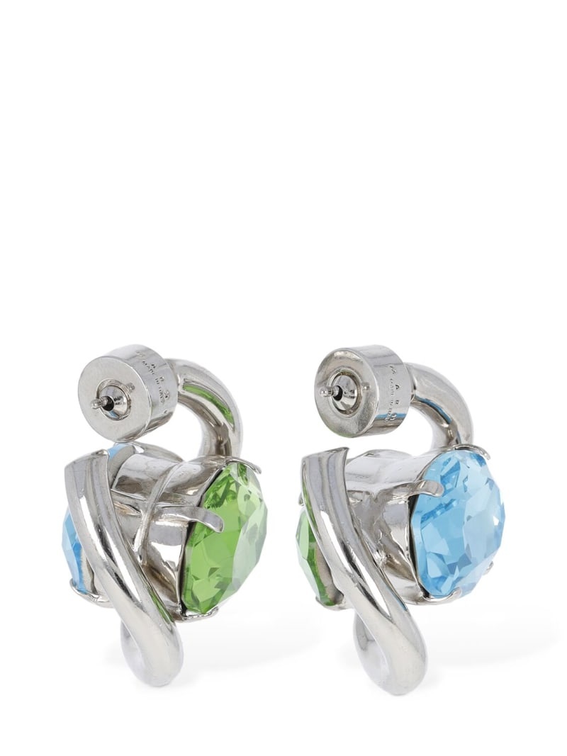 Crystal stone hoop earrings - 6