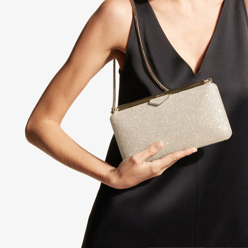 JIMMY CHOO Ellipse
Platinum Ice Dusty Glitter Clutch Bag outlook