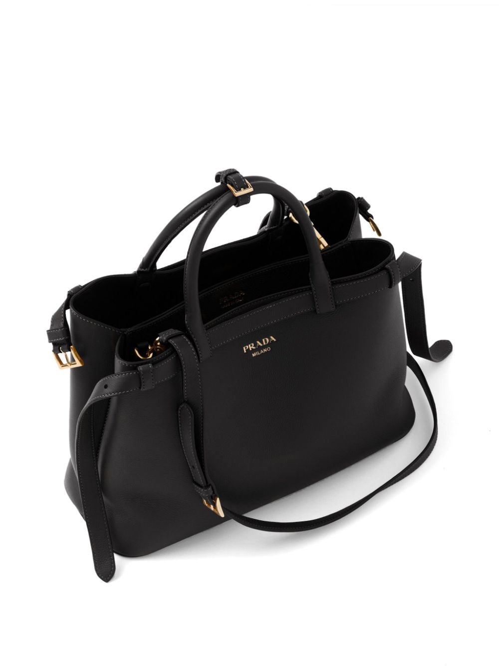 logo-plaque leather tote bag - 5