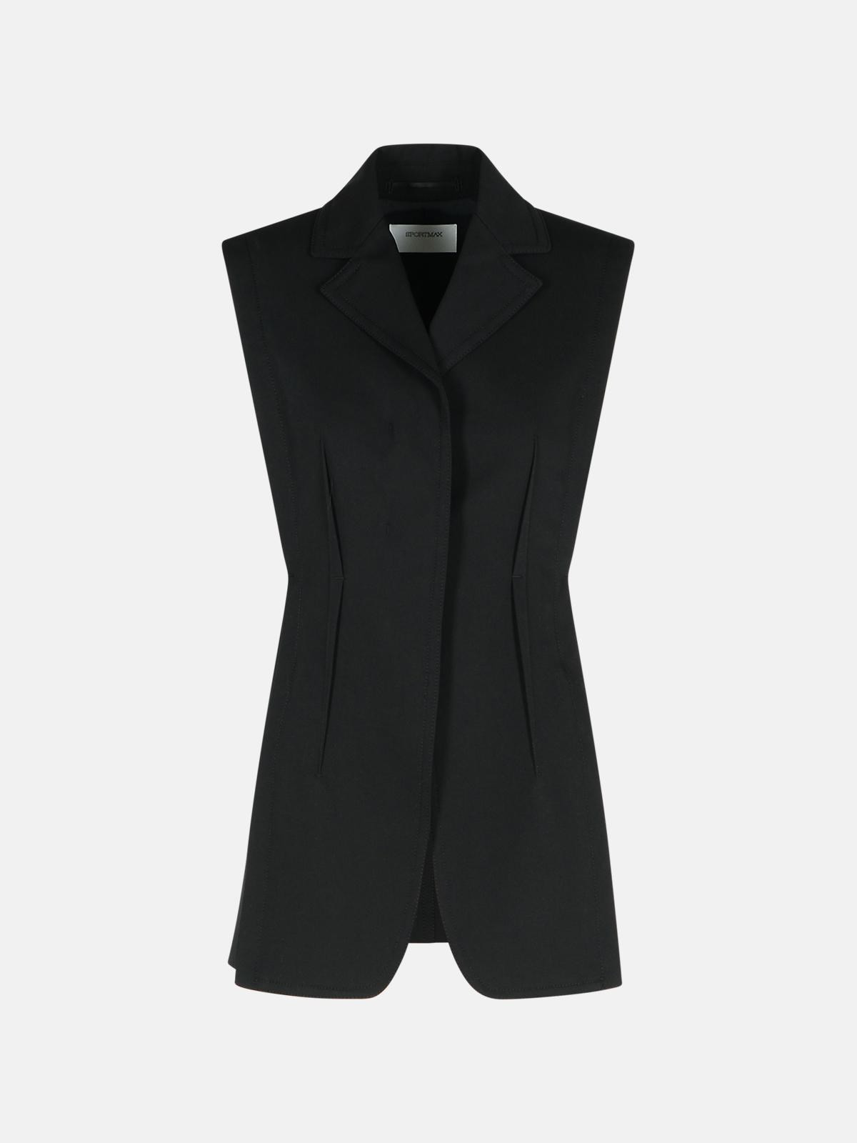 'OCA' BLACK COTTON VEST - 1
