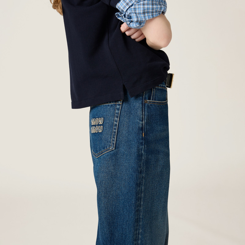 Washed denim flared jeans 5