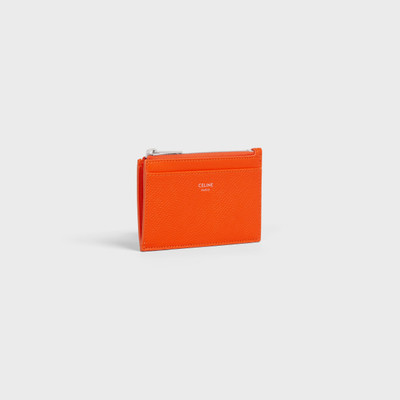 CELINE Zipped Card Holder in Grained Calfskin outlook