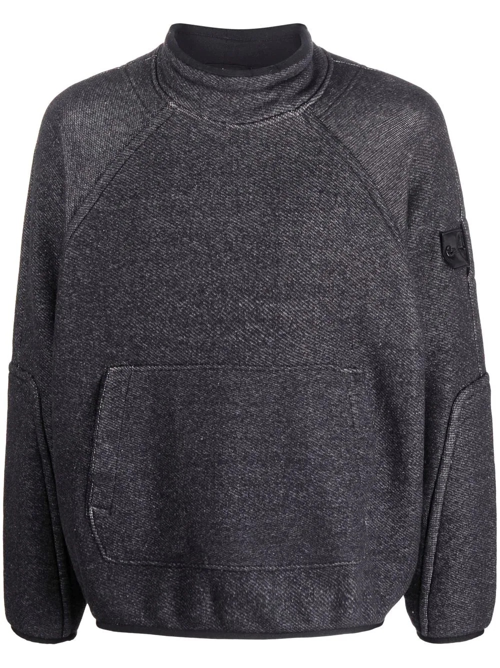 Compass-patch funnel-neck sweatshirt - 1