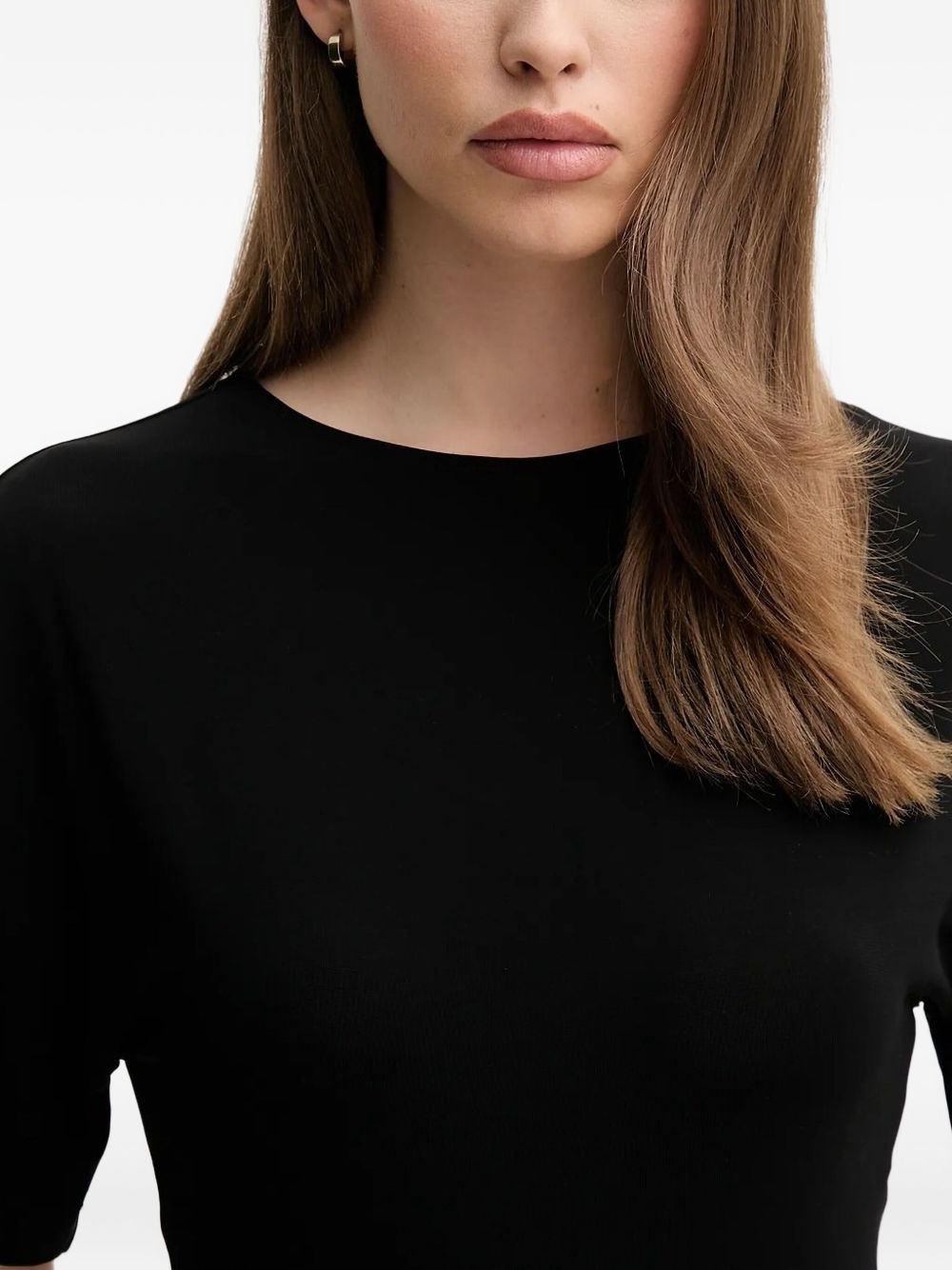 draped-detail short-sleeve mini dress - 3