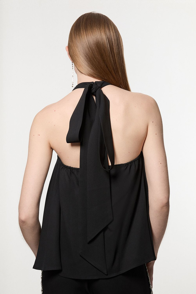 Hand Embellished Cady Halter Neck Blouse 6