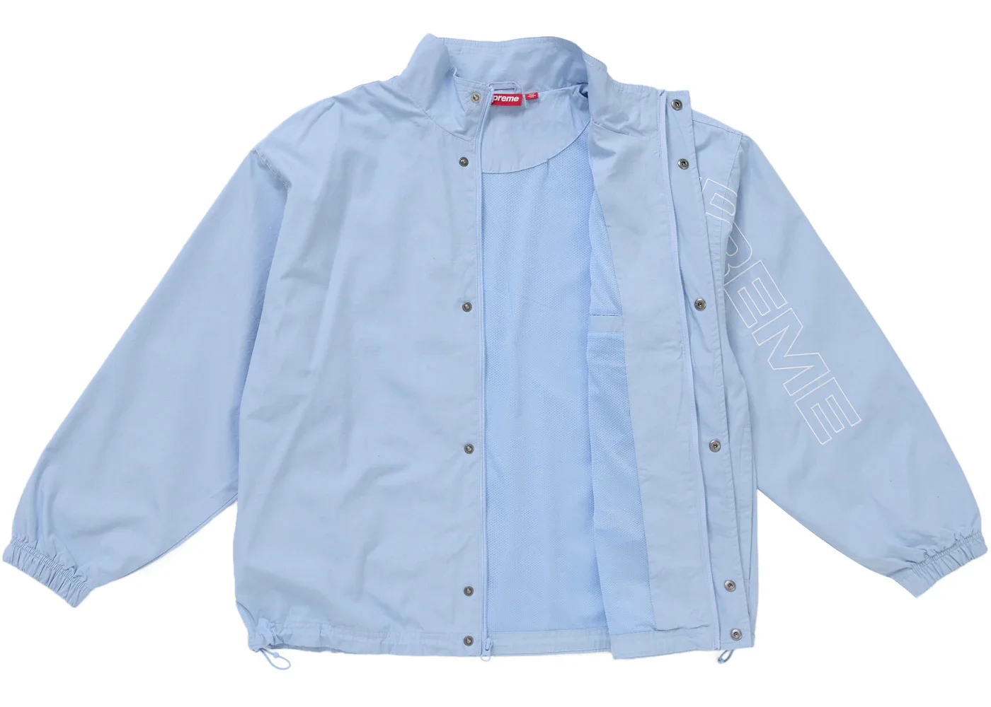 Supreme Spellout Embroidered Ripstop Track Jacket Light Blue - 1