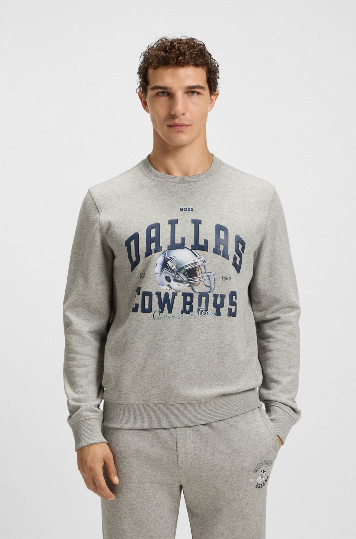 BOSS X DALLAS COWBOYS SWEATSHIRT WITH HELMET GRAPHIC - 2