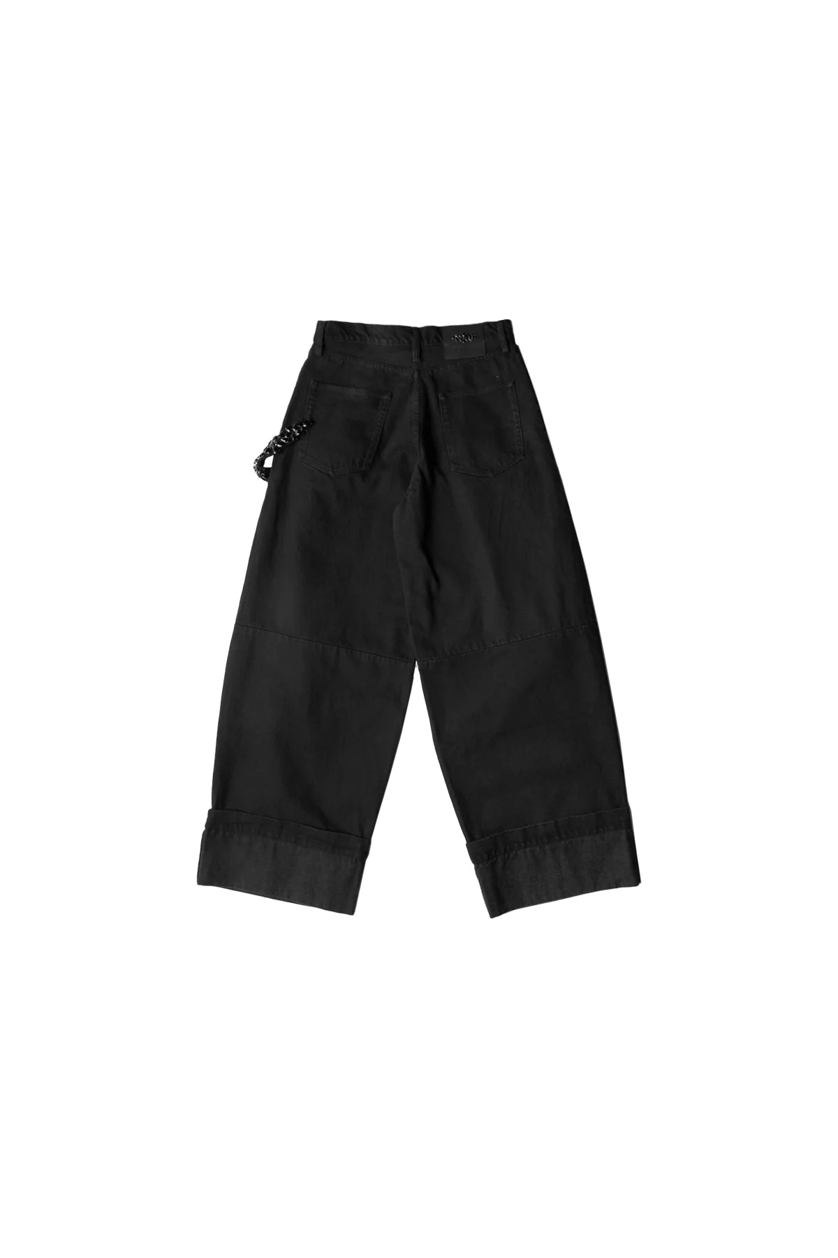 Simone Rocha Wide Leg Puddle Denim Jeans W/ Emb Black - 2