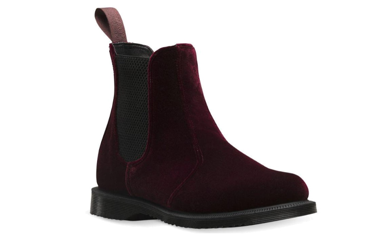 (WMNS) Dr.Martens Flora Velvet 'Cherry Red' 23962600 - 3