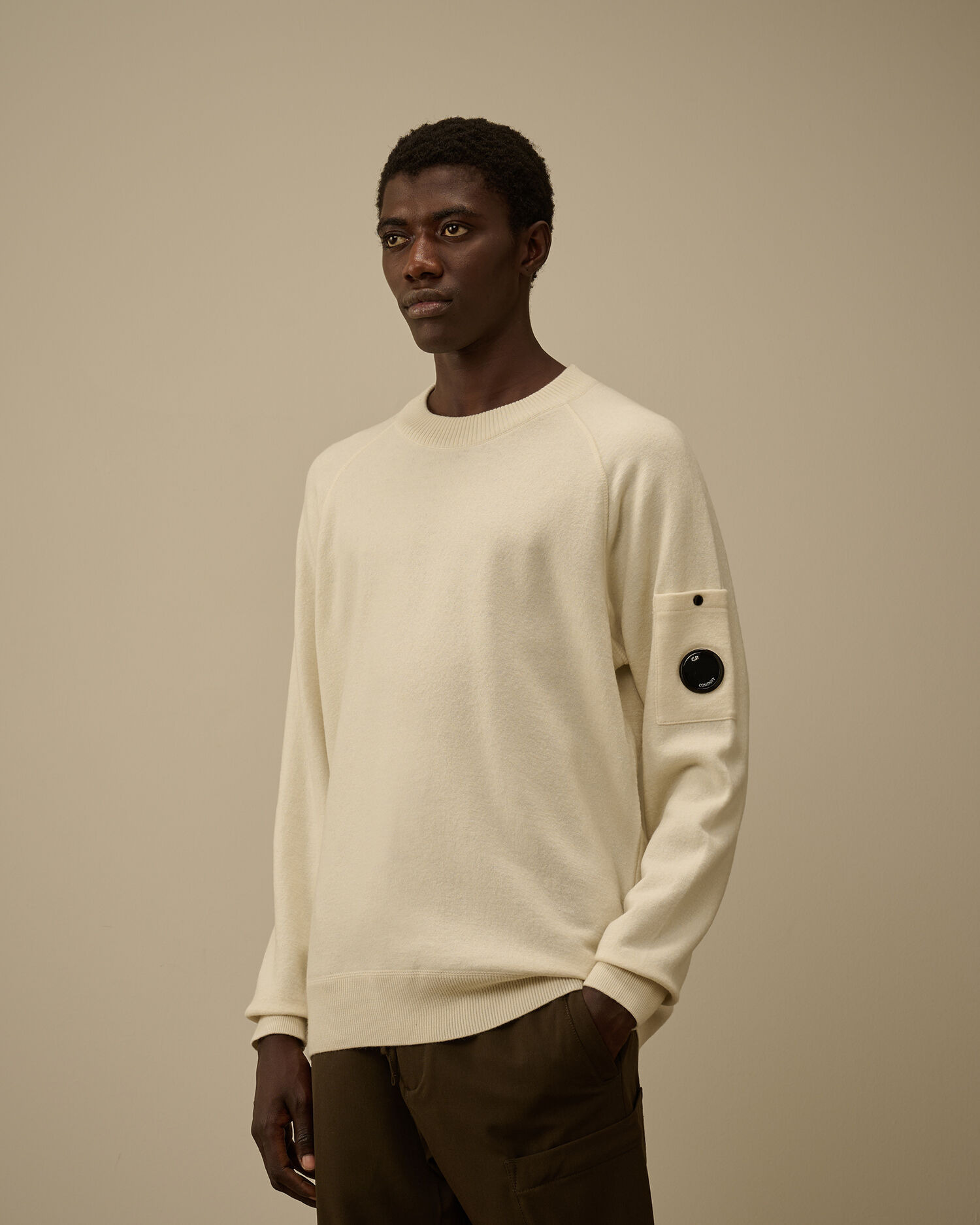 Merino Wool Felted Crewneck Lens Sweater - 3