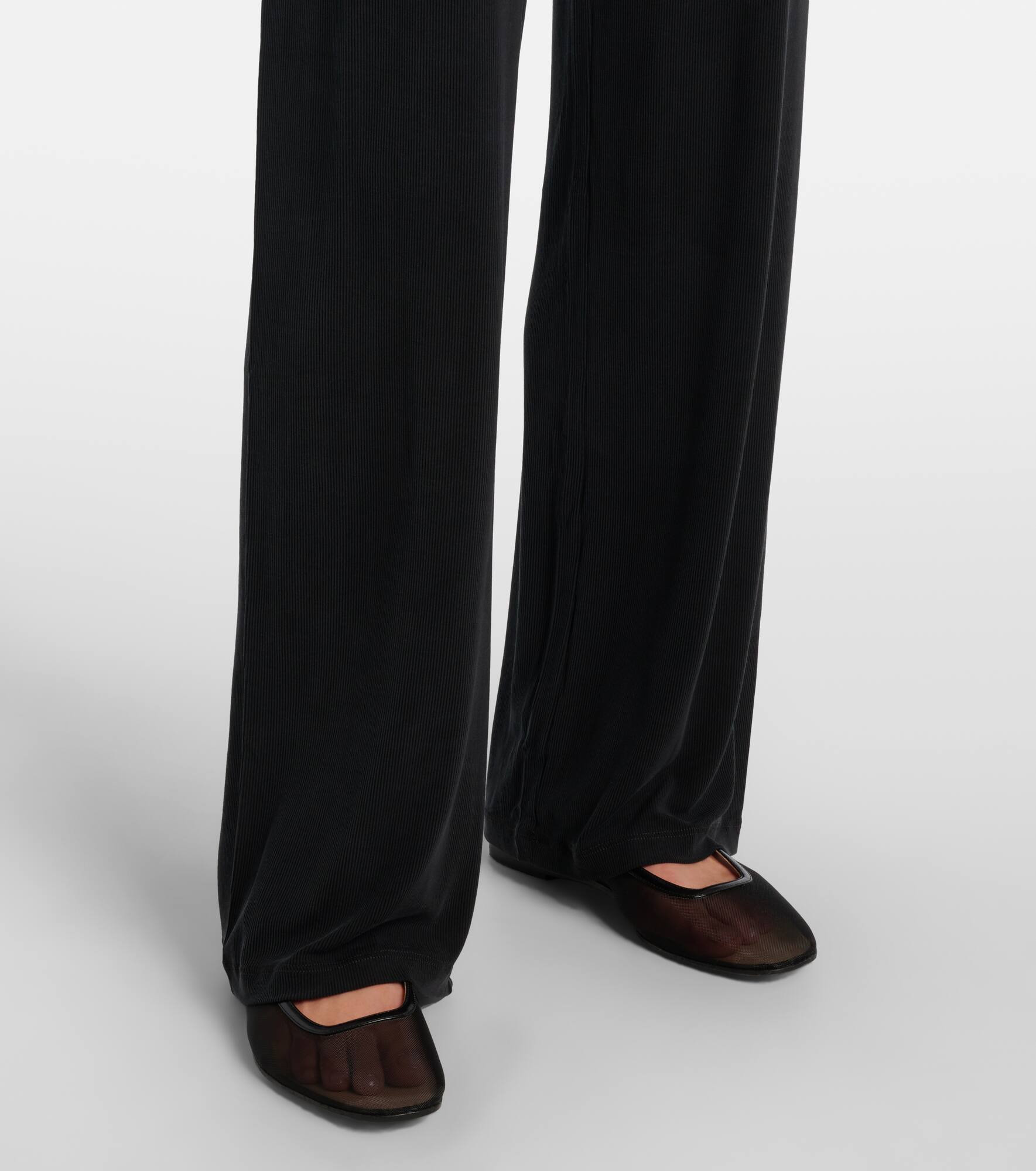 Gathered high-rise straight pants - 5