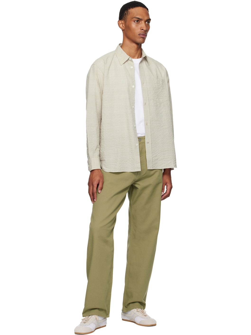 Taupe Mo Oversized Check Shirt - 4