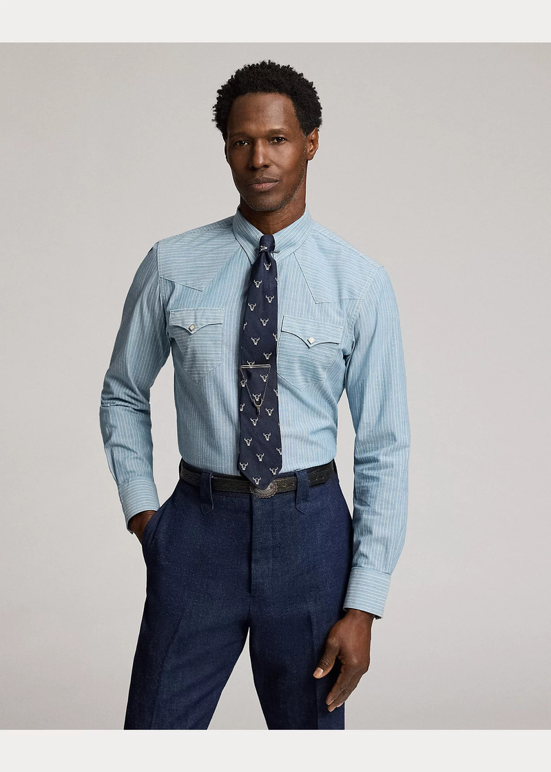 RRL by Ralph Lauren Slim Fit Striped Western Shirt outlook