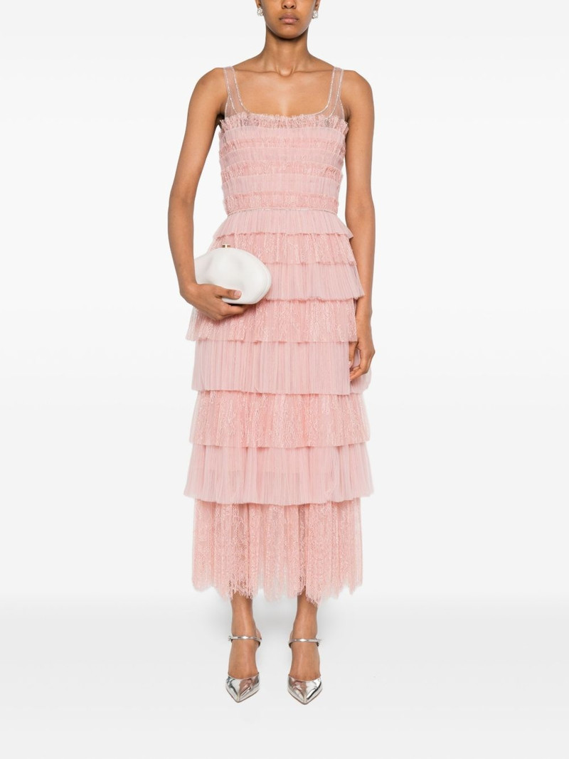 COSTARELLOS tiered lace dress outlook