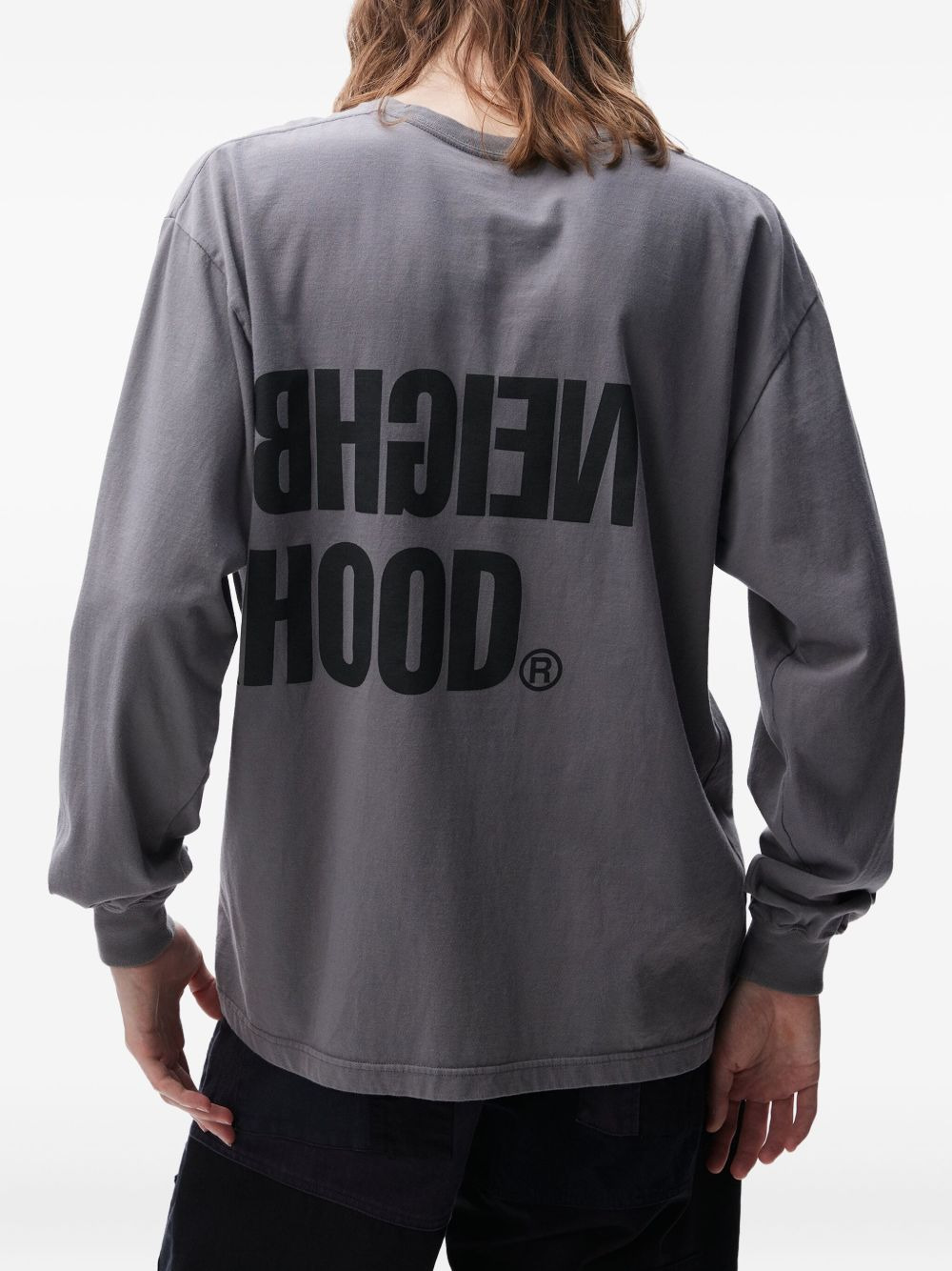 logo-lettering long-sleeve T-shirt - 3