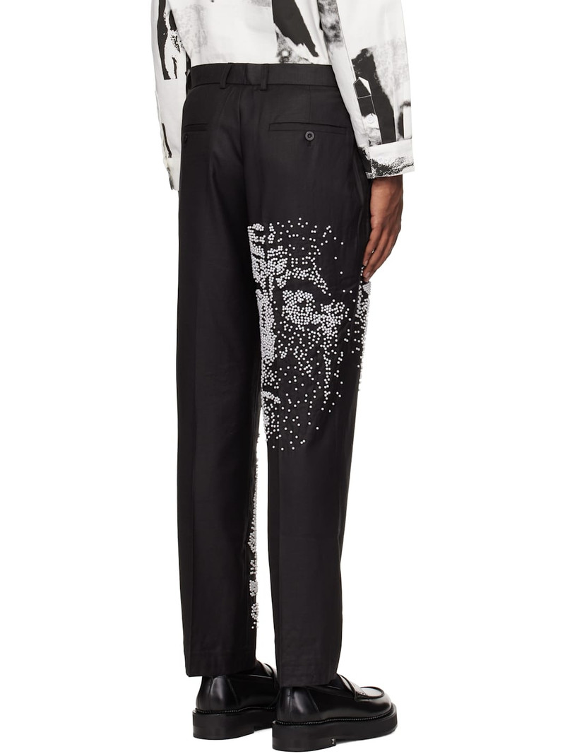 Black Beaded Faces Suit Trousers 3