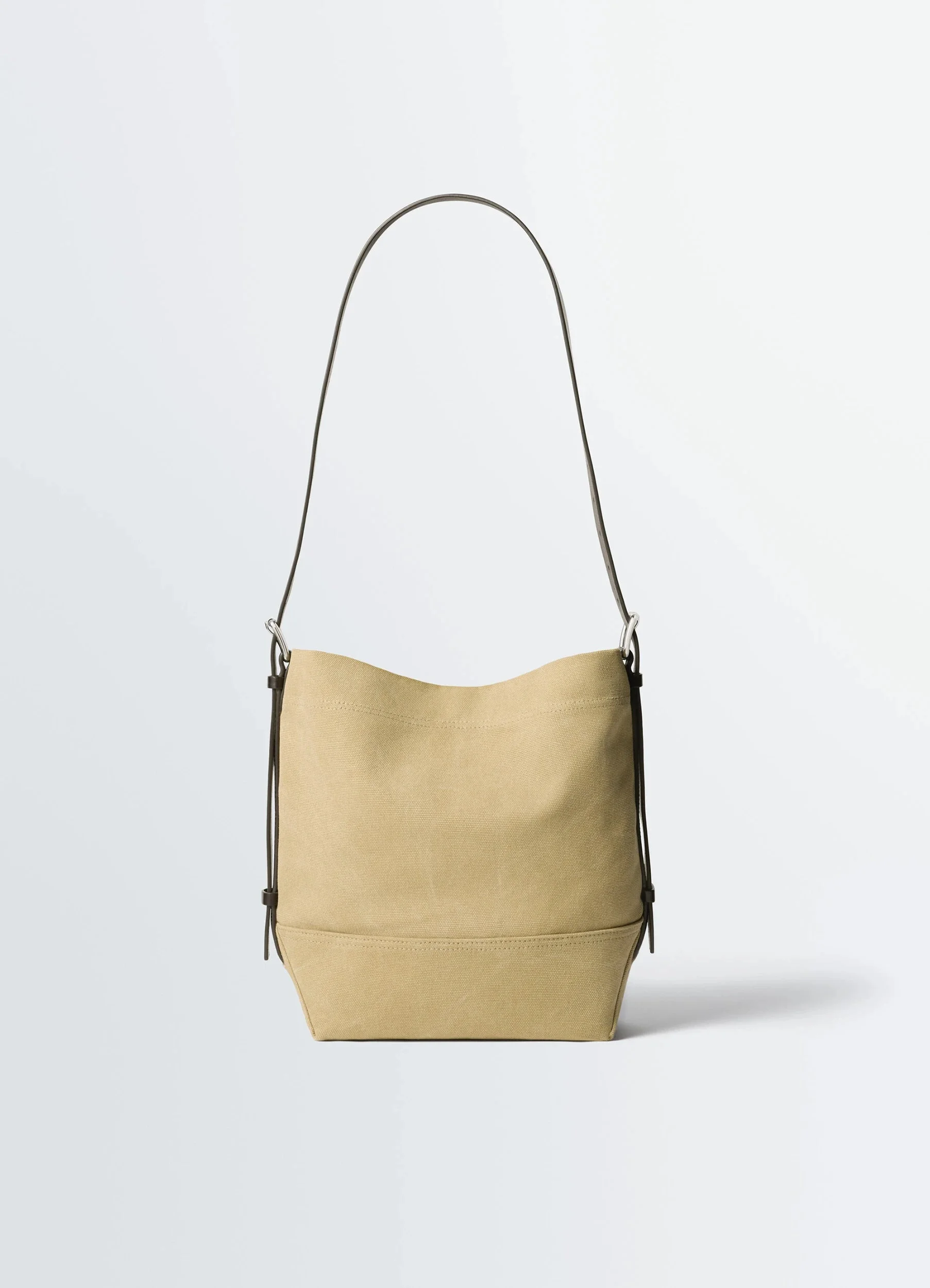 SMALL BELTED TOTE BAG IN COTTON CANVAS - 1