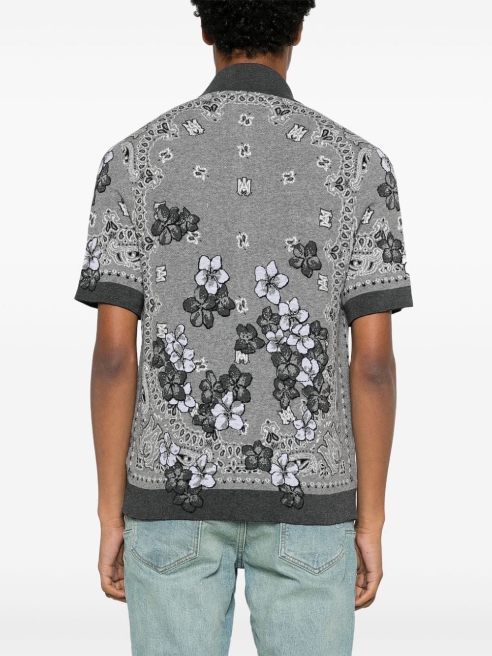 floral-jacquard knitted shirt - 4