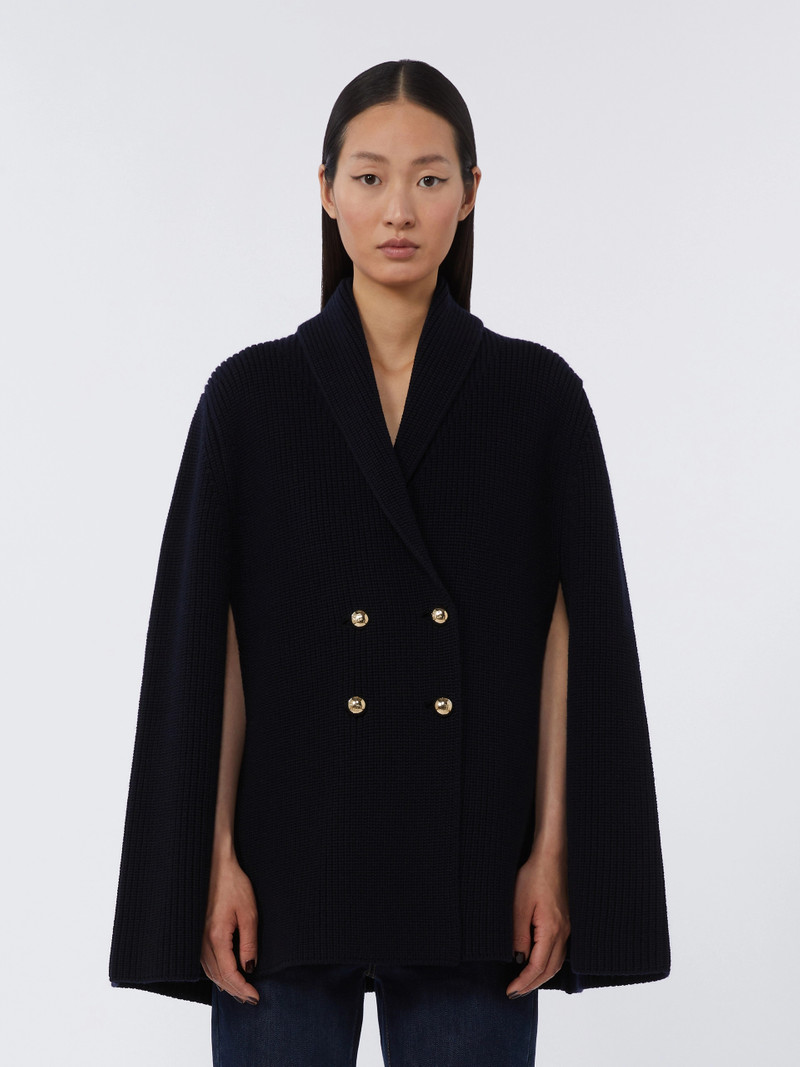 AGENZIA Double-breasted wool cape - MIDNIGHTBLUE 3