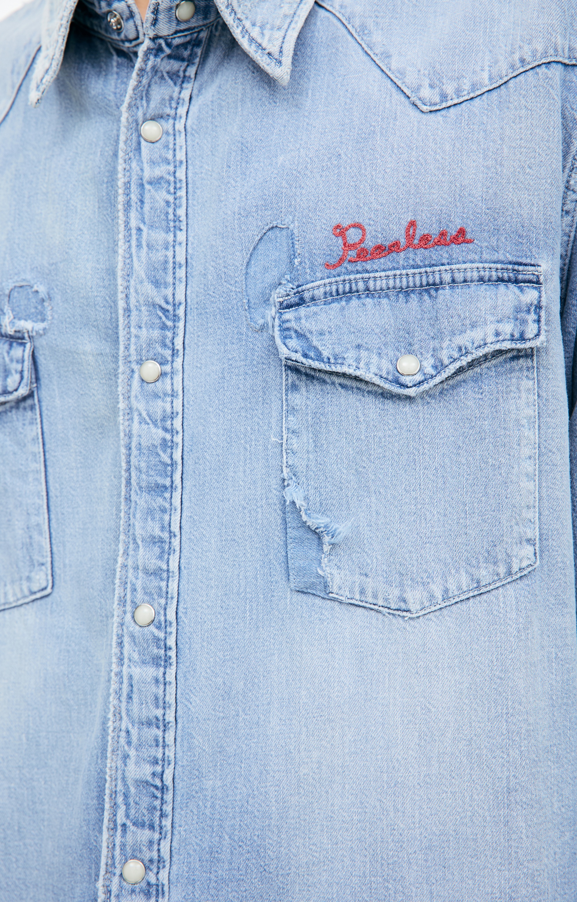 LOGO DENIM SHIRT - 4