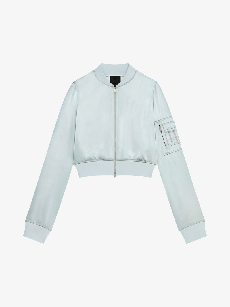 CROPPED BOMBER IN SATIN 1