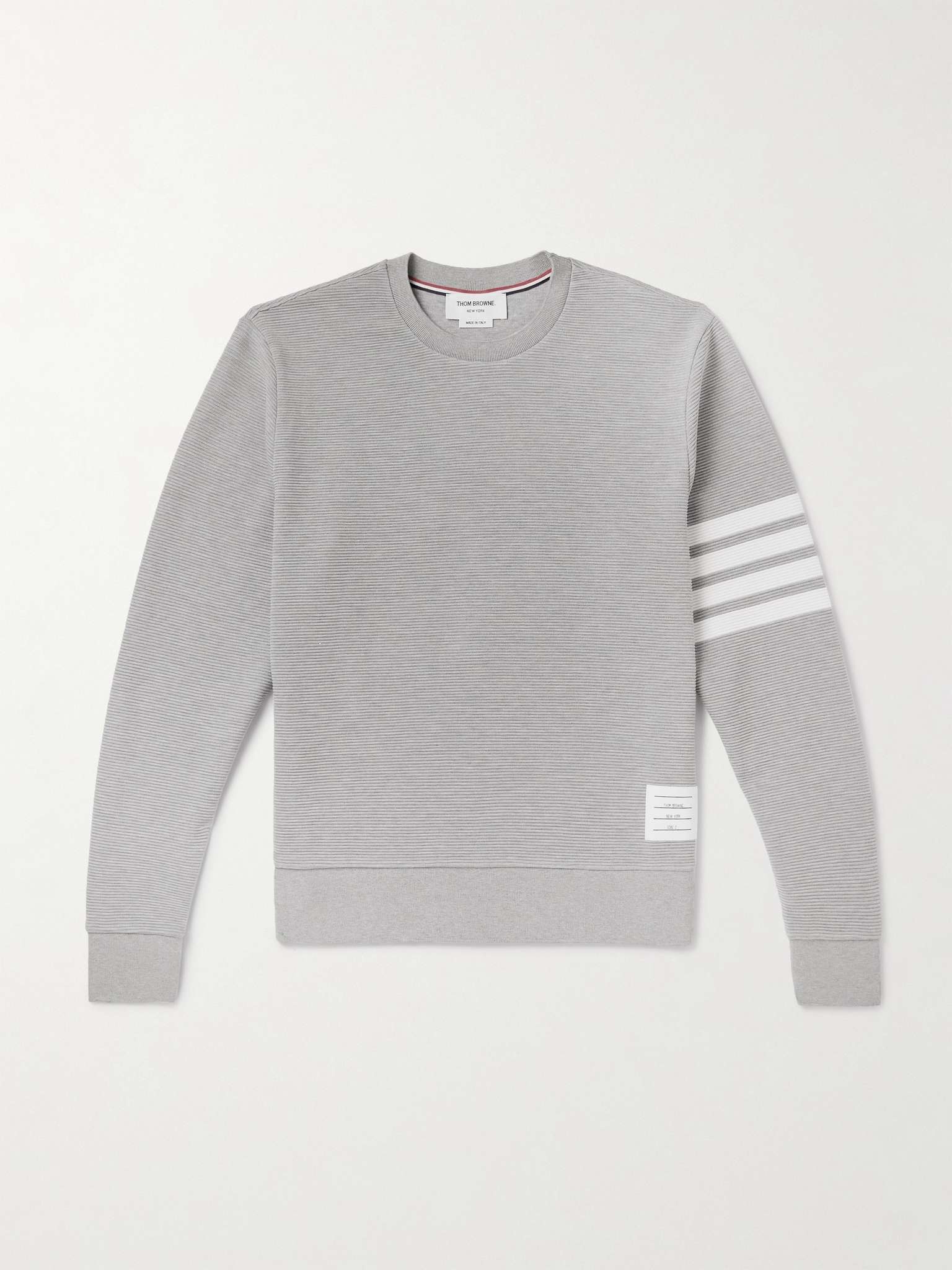 Striped Ribbed Cotton-Jersey Sweatshirt - 1