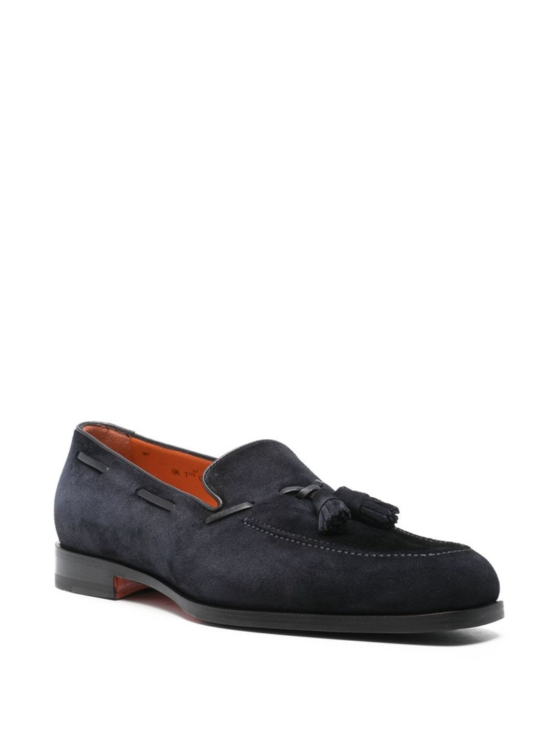 Santoni tassel-detail suede loafers outlook