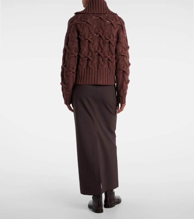 Cable-knit cashmere zip-up cardigan 3