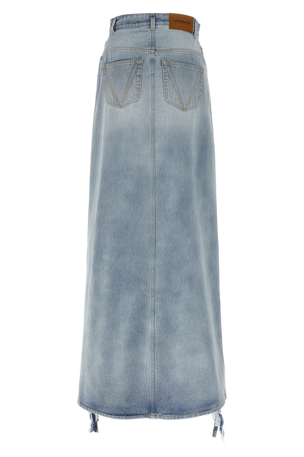 Vetements Women 'Destroyed Denim Maxi Skirt' Skirt - 2