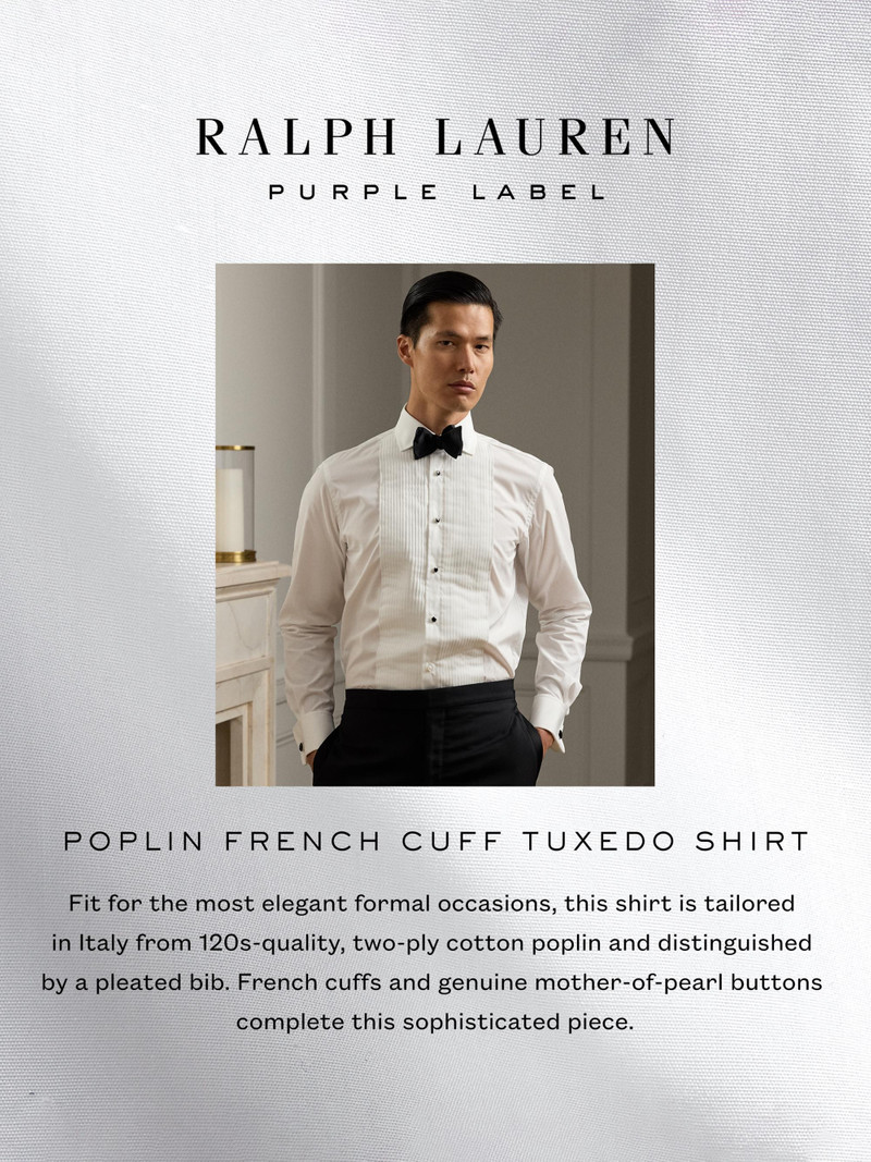 Men's Aston Poplin Tuxedo Shirt - White 7