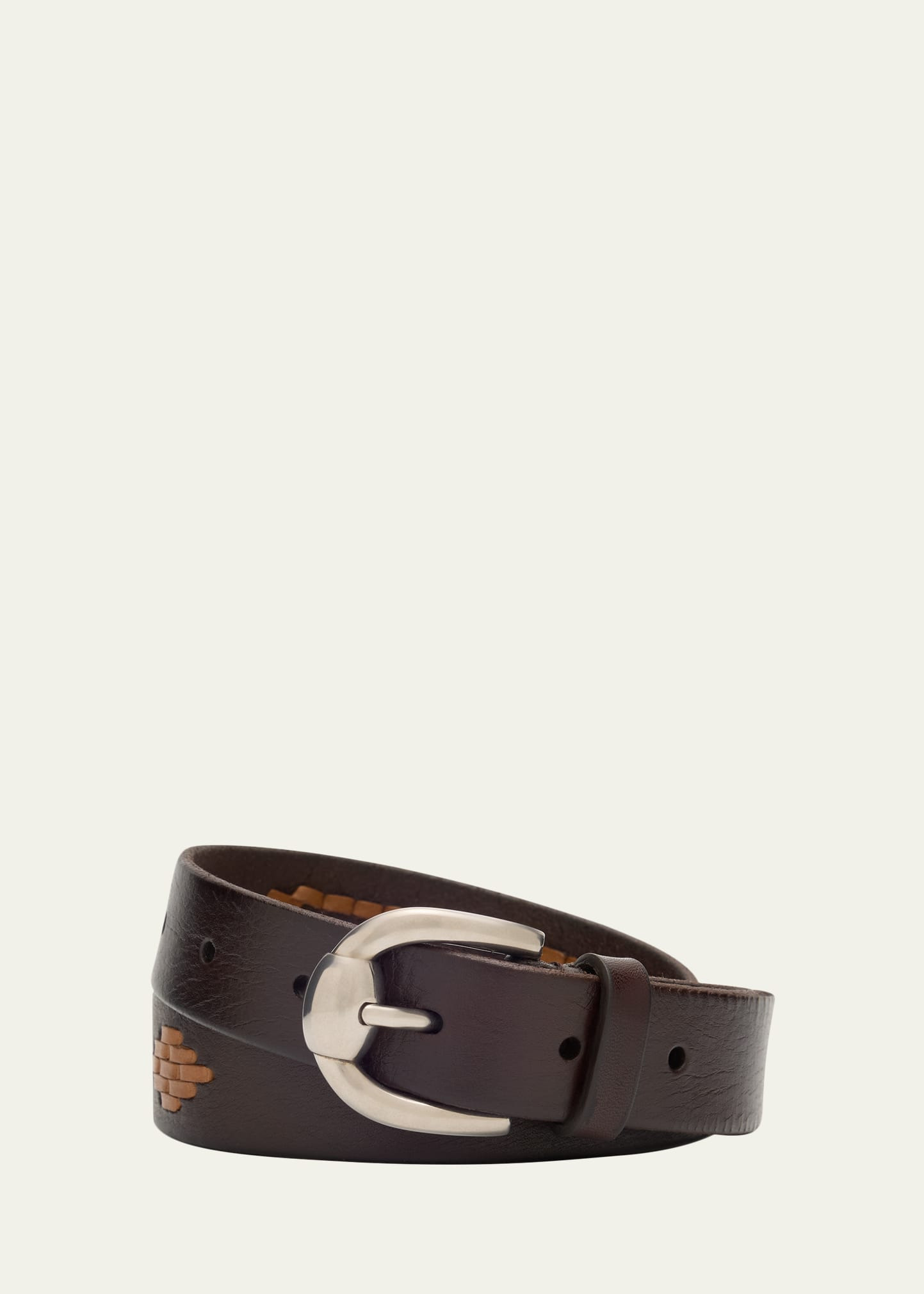 Men's Stitched Leather Belt - 1