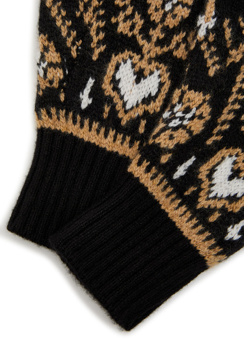 KHAITE Khaite Christel Fair Isle Cashmere Mittens outlook