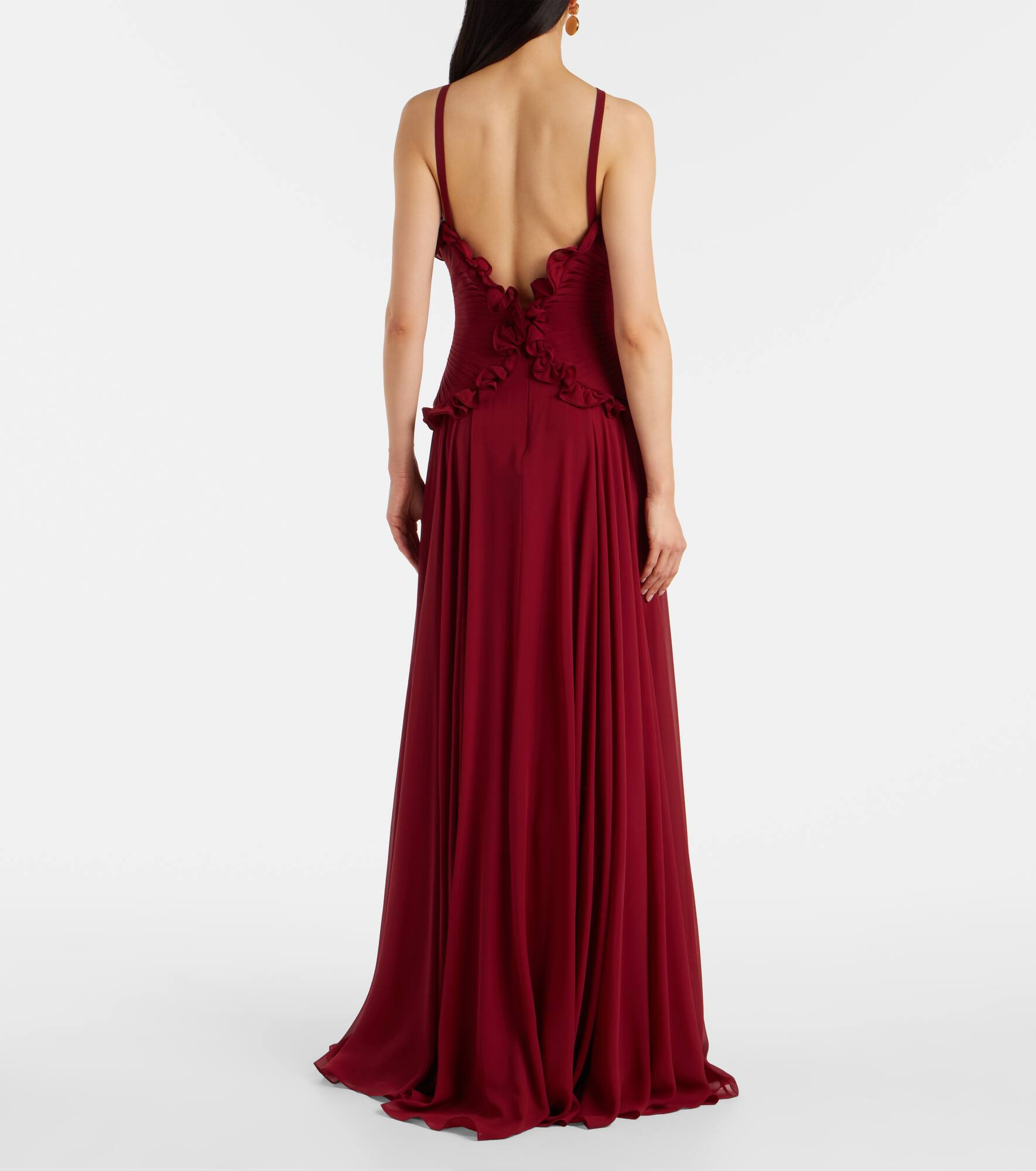 Ruffled silk georgette gown - 3