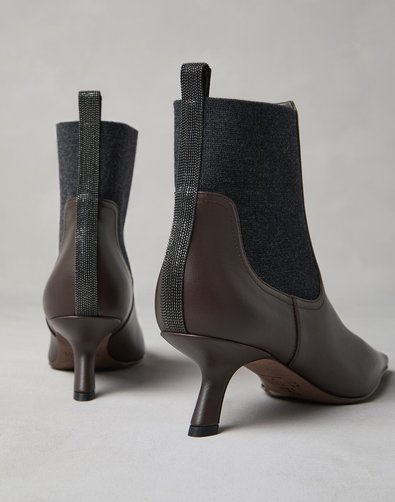 Nappa leather ankle boots with shiny loop detail 3