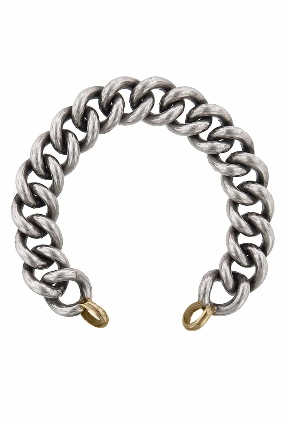 Mega Curb Bracelet - Silver Yellow Gold - 6iin - 1