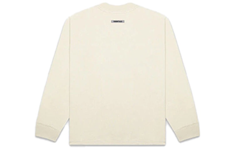 Fear of God Essentials SS20 3D Silicon Applique Boxy Long Sleeve Buttercream logo Tee FOG-SS20-412 - 3