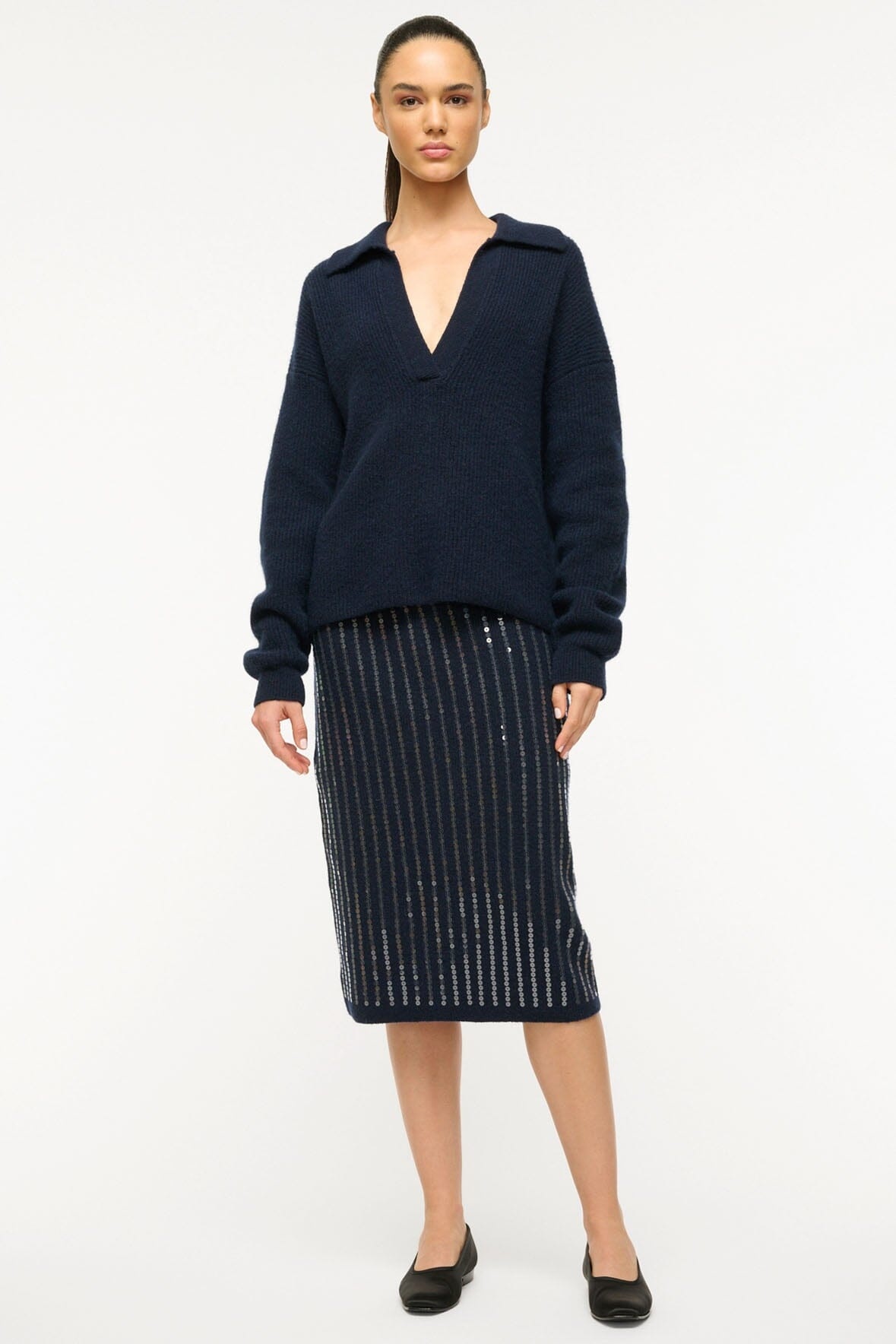 STAUD RUSTON SWEATER NAVY - 3