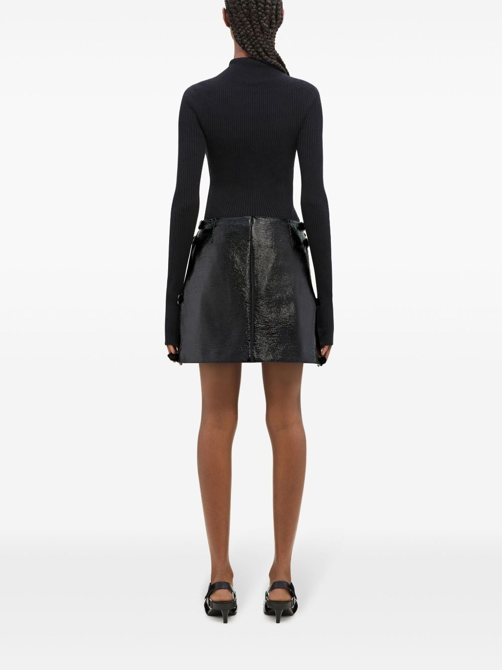 buckled coated miniskirt - 4