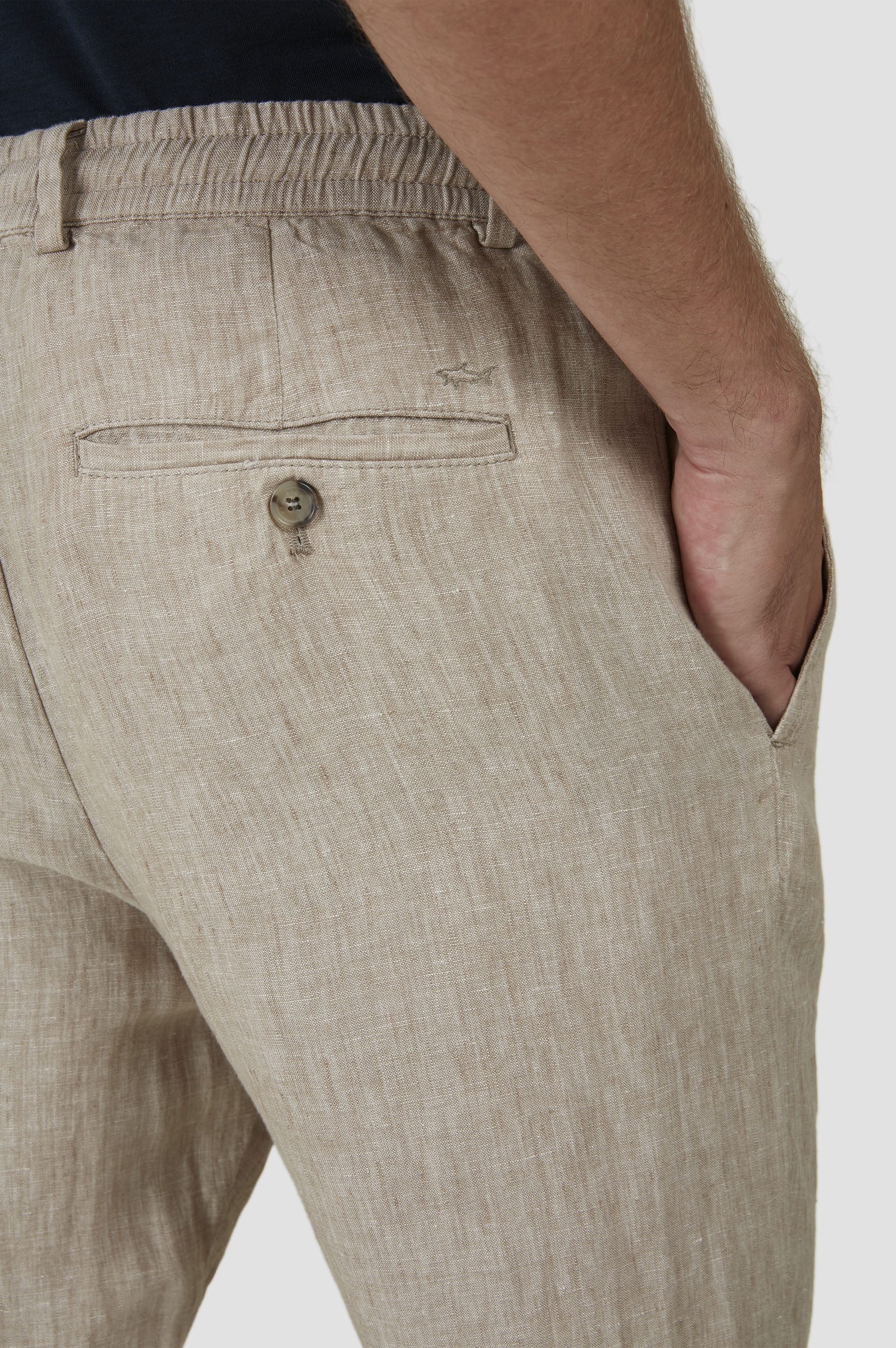 LINEN CHINO PANTS WITH DRAWSTRING - 4