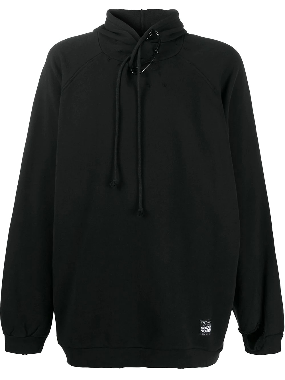 oversized pin-detail hoodie - 1