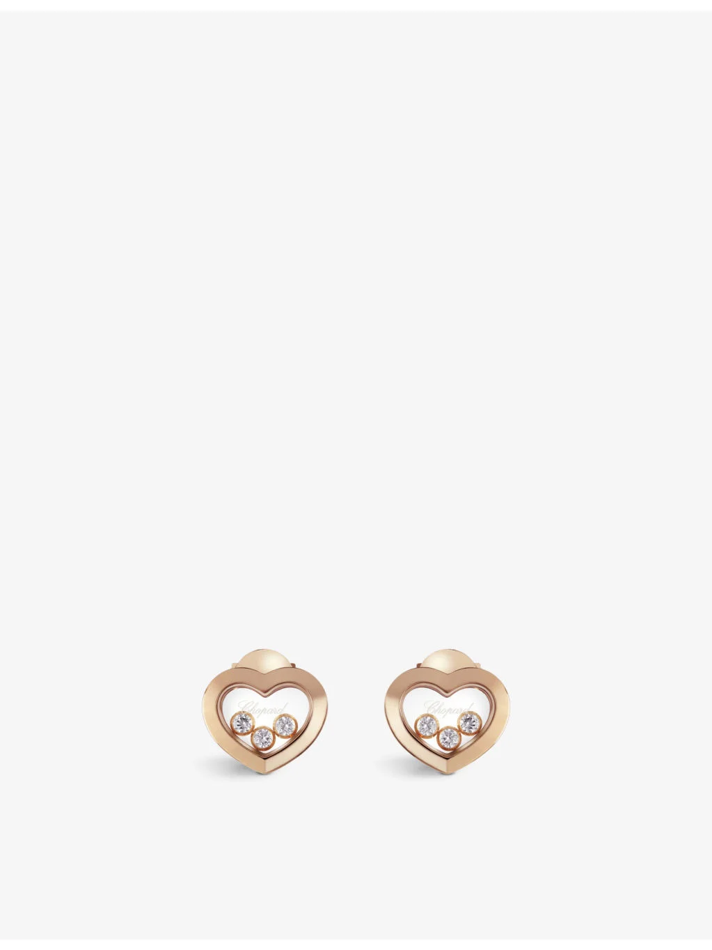 Happy Diamonds 18ct rose-gold and diamond earrings - 1