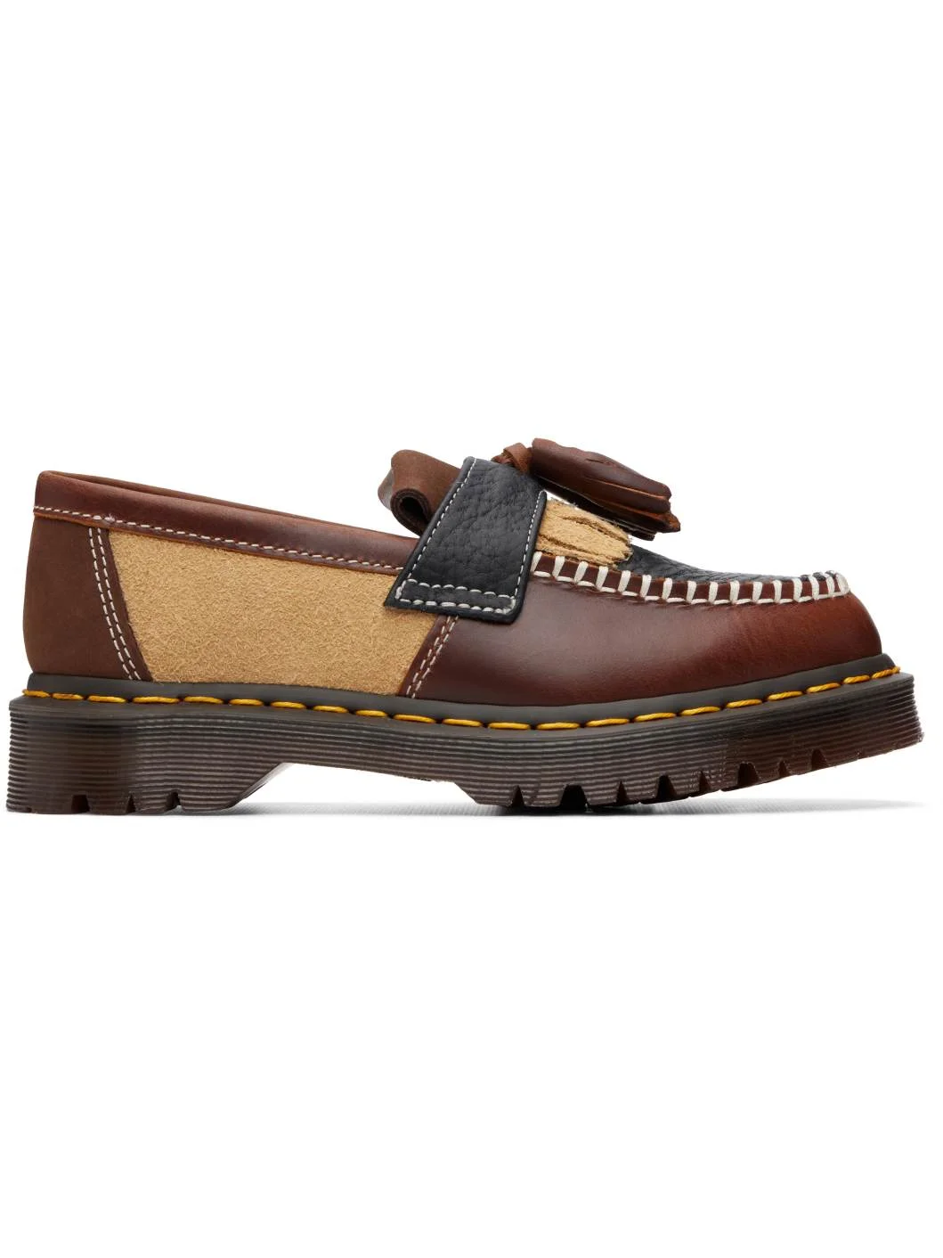 Brown & Beige Adrian PWRK Tassel Loafers - 1
